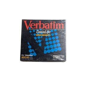 Vintage 1990 Sealed Verbatim DataLife High Density 5 1/4" Diskettes MD2-HD New